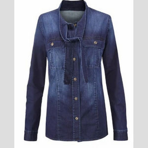 Cabi Denim Waterfall Blouse